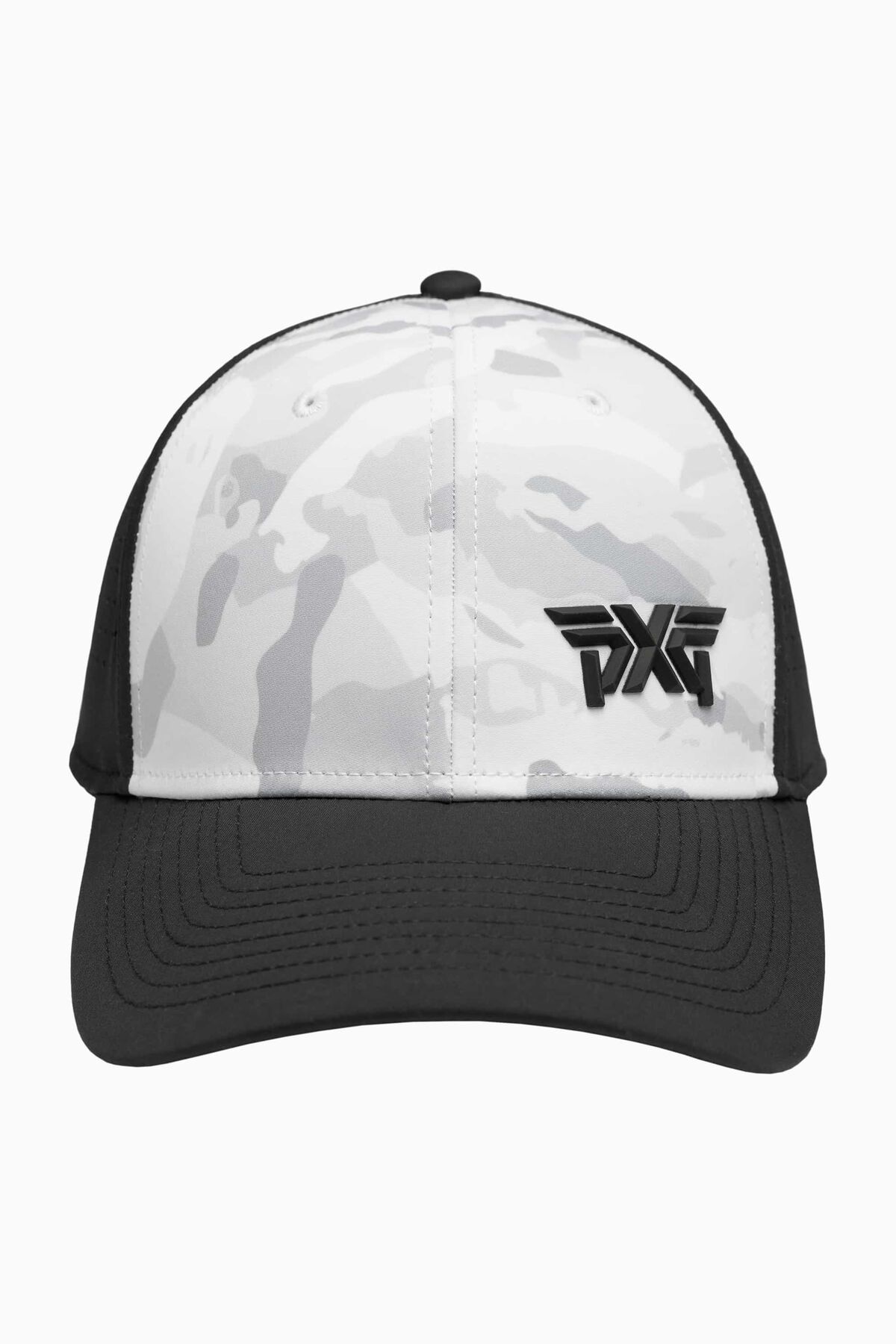 Fairway Camo Faceted Minimalist 6 Panel Structured Cap Black & White